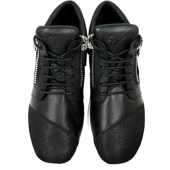 Giuseppe Zanotti Megatron Nero Black leather mesh Sneakers Size 36 MSRP: $795 - Picture 3 of 12